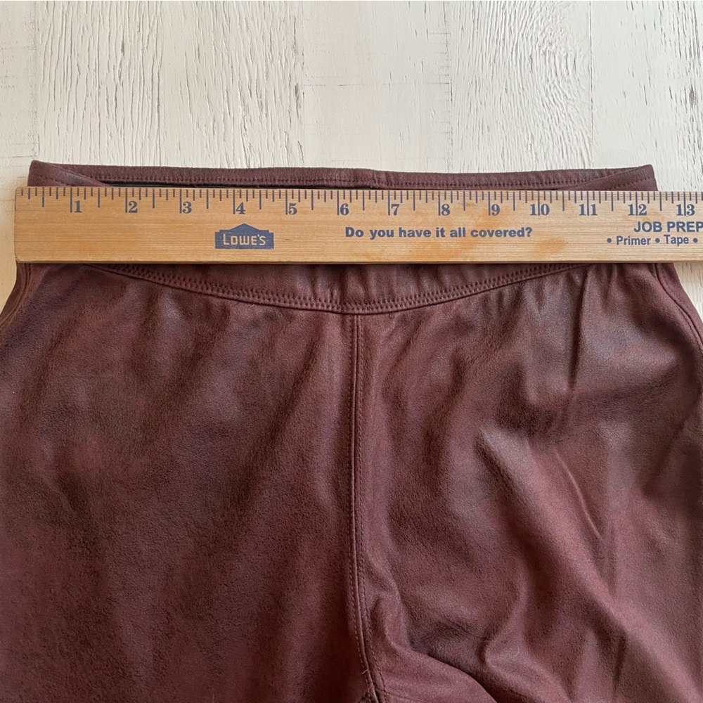 Free People Burgundy faux suede Leggings Size 24 - Picture 6 of 7